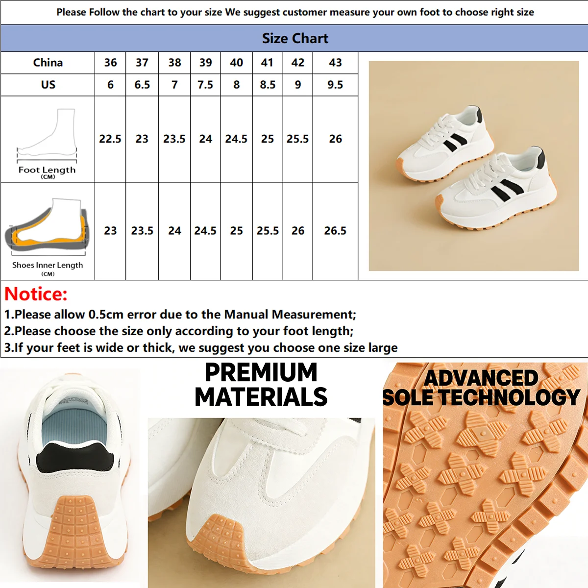 Platform Walking Sneakers