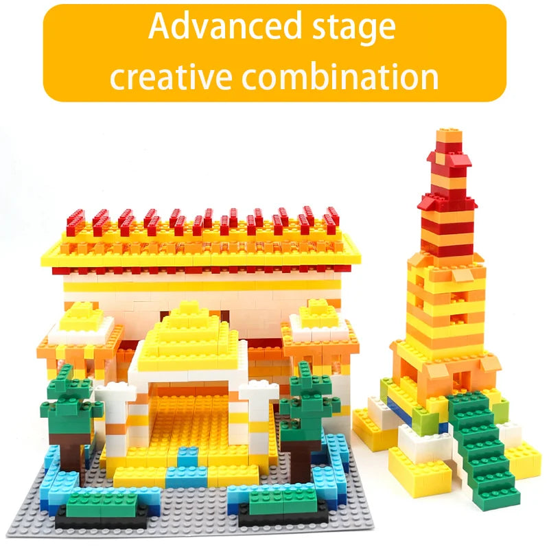 300/1000 DIY creative building blocks bulk set Urban Classic building blocks Assembled birthday gift children's educational toys