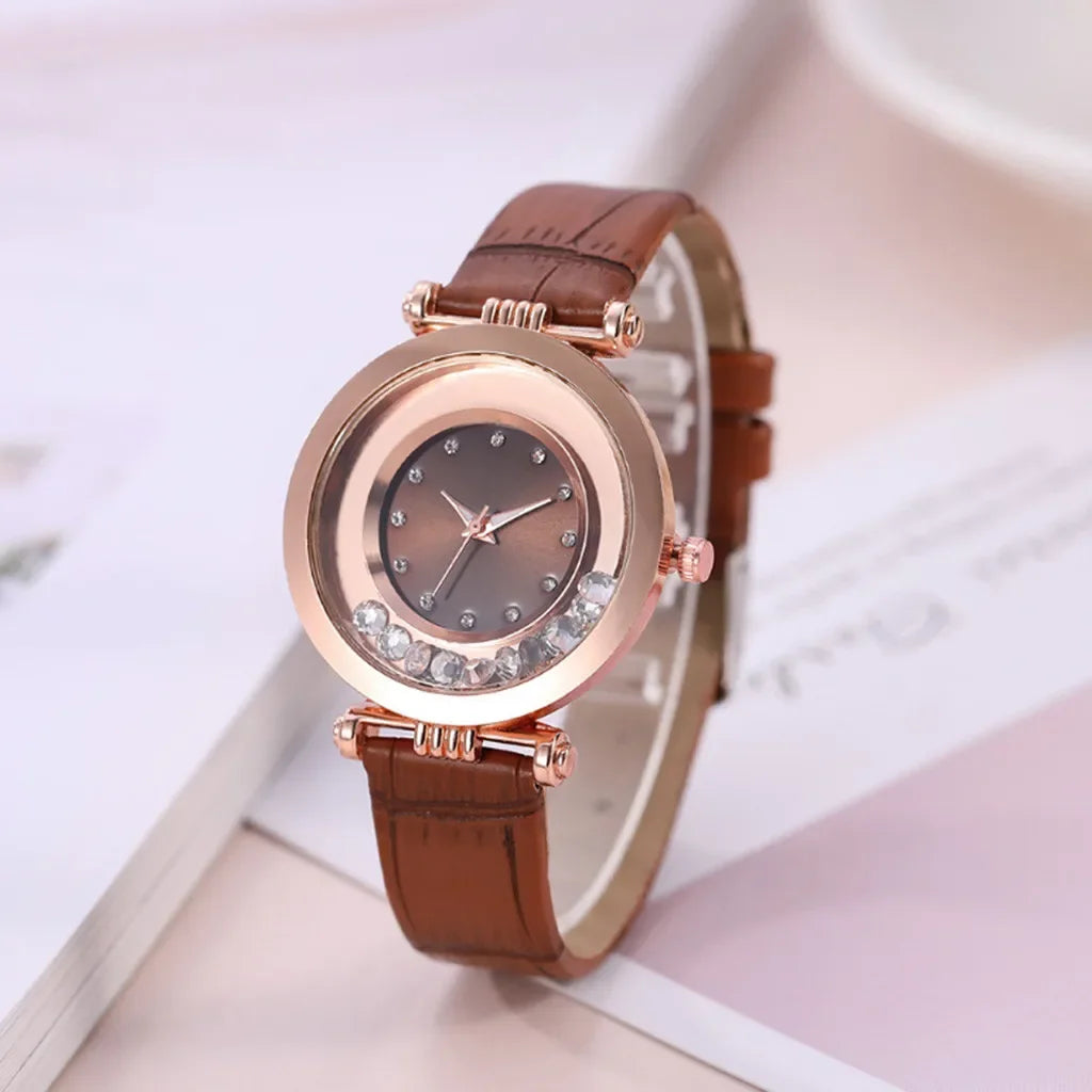 Relojes para mujer, lujo femenino, temperamento, reloj de mujer, correa de cuero, reloj de diamantes, reloj analógico de cuarzo, Reloj Mujer, Montre Femme