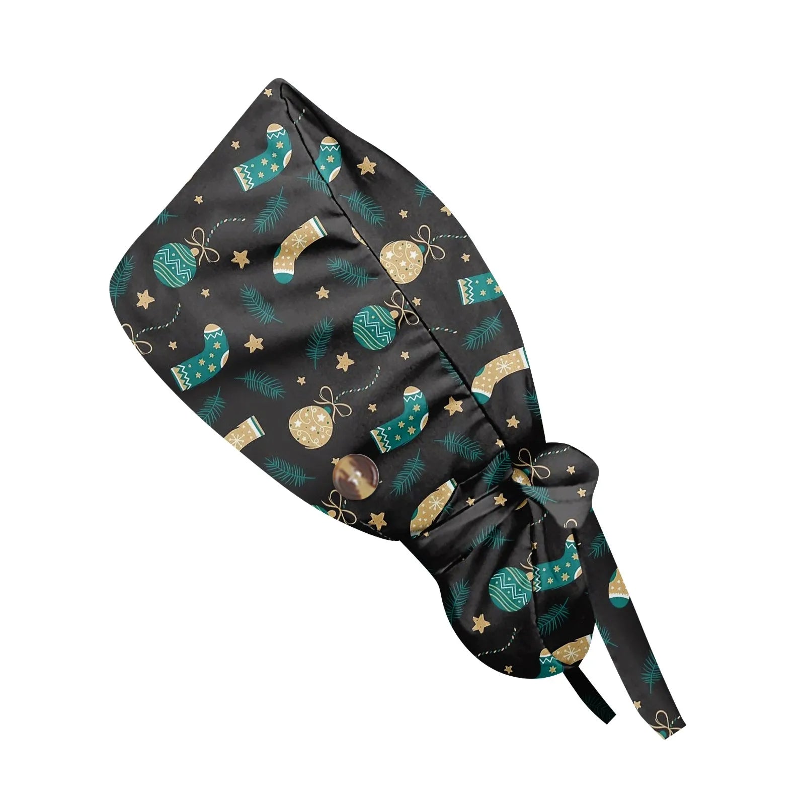 Gorro de Trabajo de Pelo Largo con Estampado Navideño a la Moda, Gorro de Trabajo Ajustable, Gorro de Enfermería para Salón de Belleza, Gorro Quirúrgico Femenino, Gorros de Enfermera