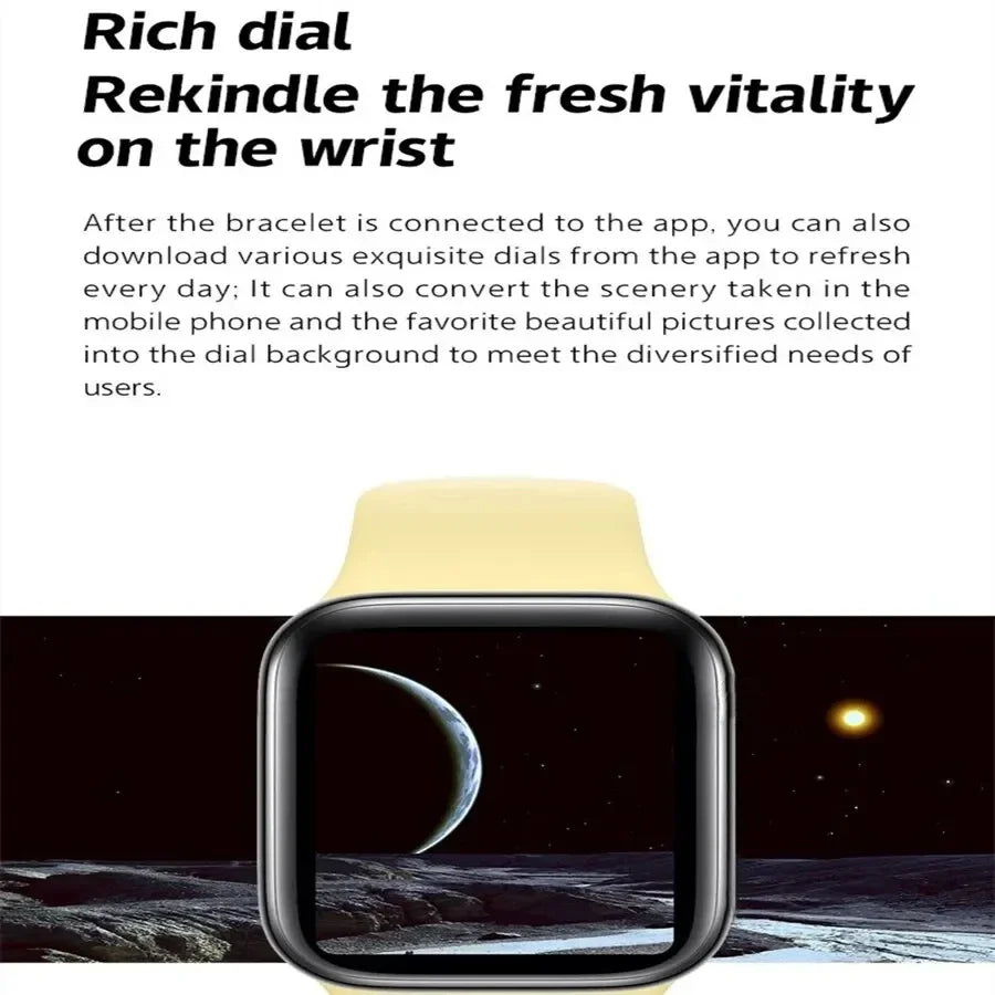 Nuevo Smartwatch para hombres Android IOS Teléfono Pantalla de 1.73" Llamada Bluetooth Monitoreo de oxígeno en sangre y presión arterial Reloj inteligente para mujeres