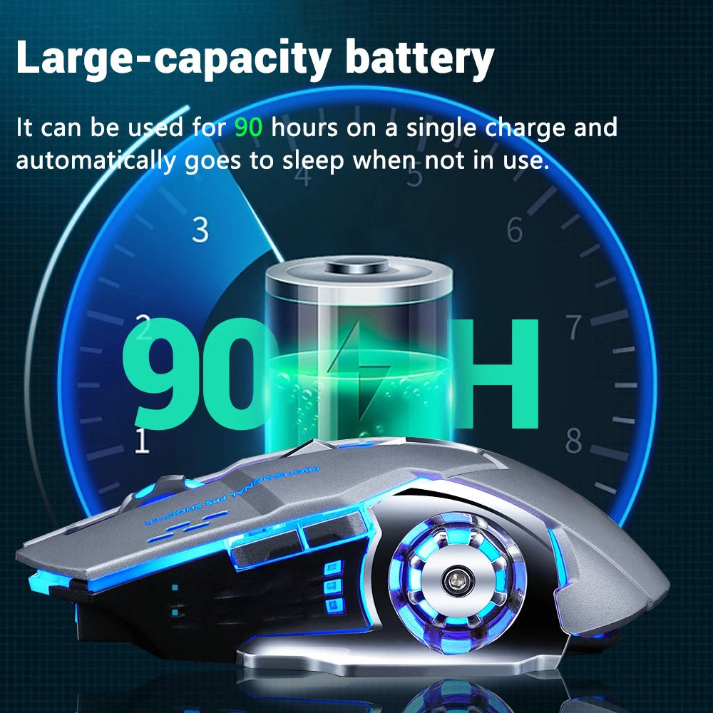 Souris sans fil rechargeable 2,4 GHz USB Bluetooth rétroéclairée, ergonomique et silencieuse, idéale pour le bureau avec ordinateur portable, MacBook, PC, tablette et téléphone.