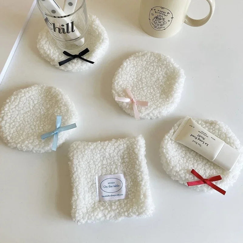 Dessous de verre style coréen fait main en coton à carreaux, coussin isolant, set de table, décoration de la maison, accessoire de cuisine