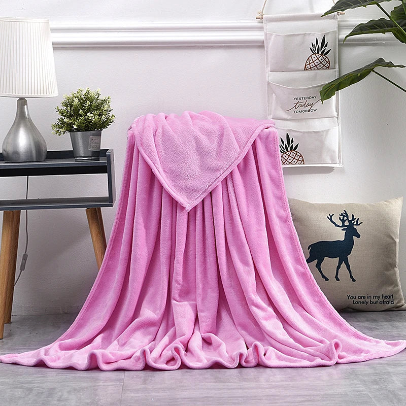 Couvertures douces et chaudes pour lits, jeté de lit en vison d'hiver, housse de canapé solide, couvre-lit, couvertures à carreaux d'hiver, drap d'hiver, couvre-lit