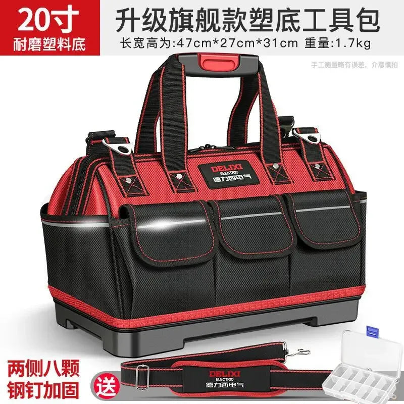 Bolsa de herramientas profesional, organizador de almacenamiento resistente para garaje, mochila de electricista, bolsa de herramientas, bolsas de ferretería