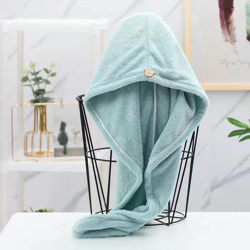 Toalla de pelo de secado rápido para mujeres de pelo largo, toallas suaves de microfibra, gorro de ducha, gorros de baño para mujeres, gorro de secado de pelo, turbante para damas