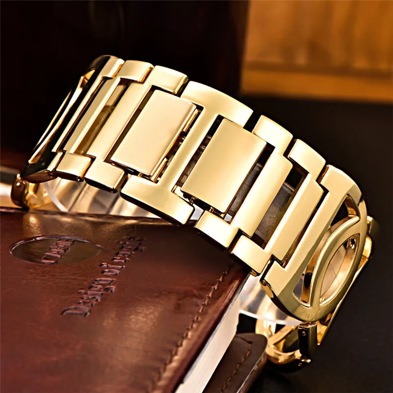 Mujeres Marca Grande Original XINEW 6438 Relojes Señoras Casual Dorado Lujo Cuarzo Pulsera Reloj Relogios Feminino Modas 2024