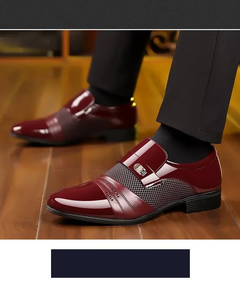 Men's Formal Leather Shoes Black Pointed Toe Man Loafers Party Office Business Casual Shoes for Men Oxford Shoes male Dress Shoe