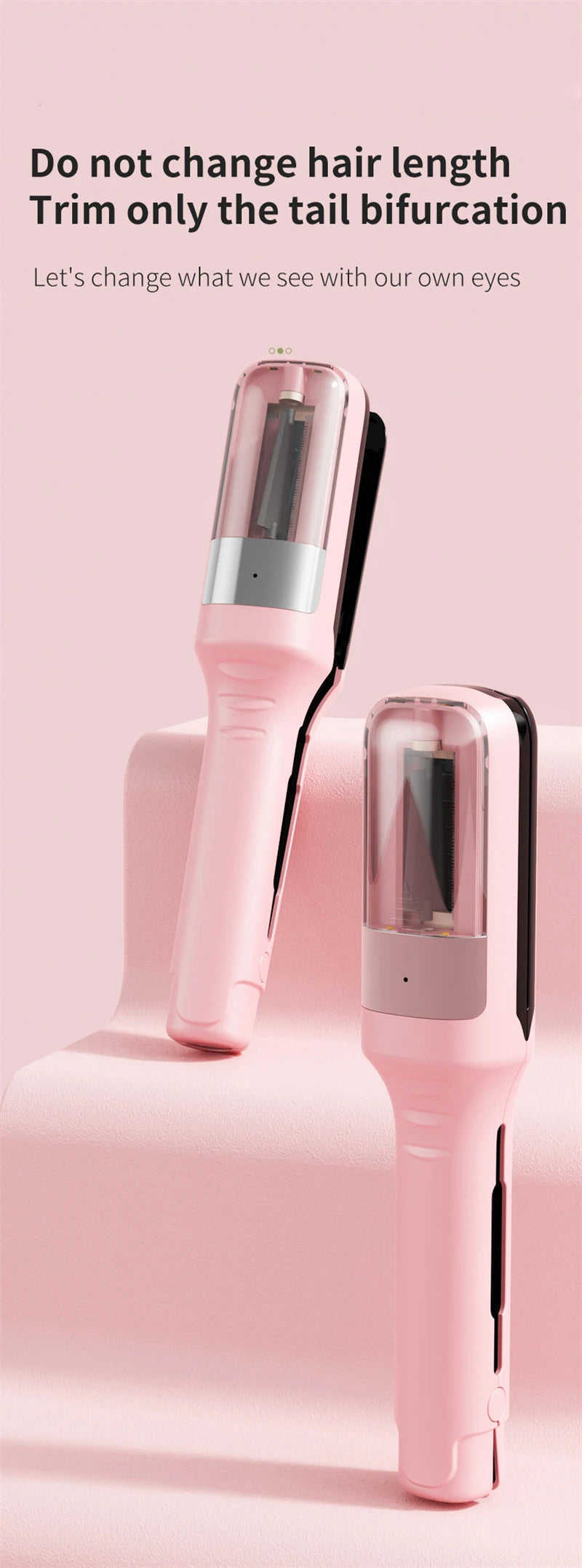 Recortador de puntas de cabello, removedor de puntas abiertas, cabello seco, dañado, quebradizo, automático profesional, para mujeres, máquina de corte de cabello inalámbrica