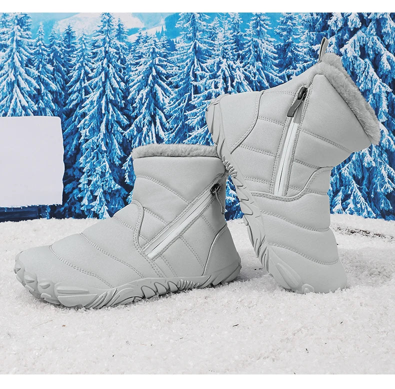 Winter Snow Boots Children's Shoes For Boys Girls Warm Plush Ankle Boots Outdoor Waterproof Anti Slip Kids Cotton Shoes Fashion