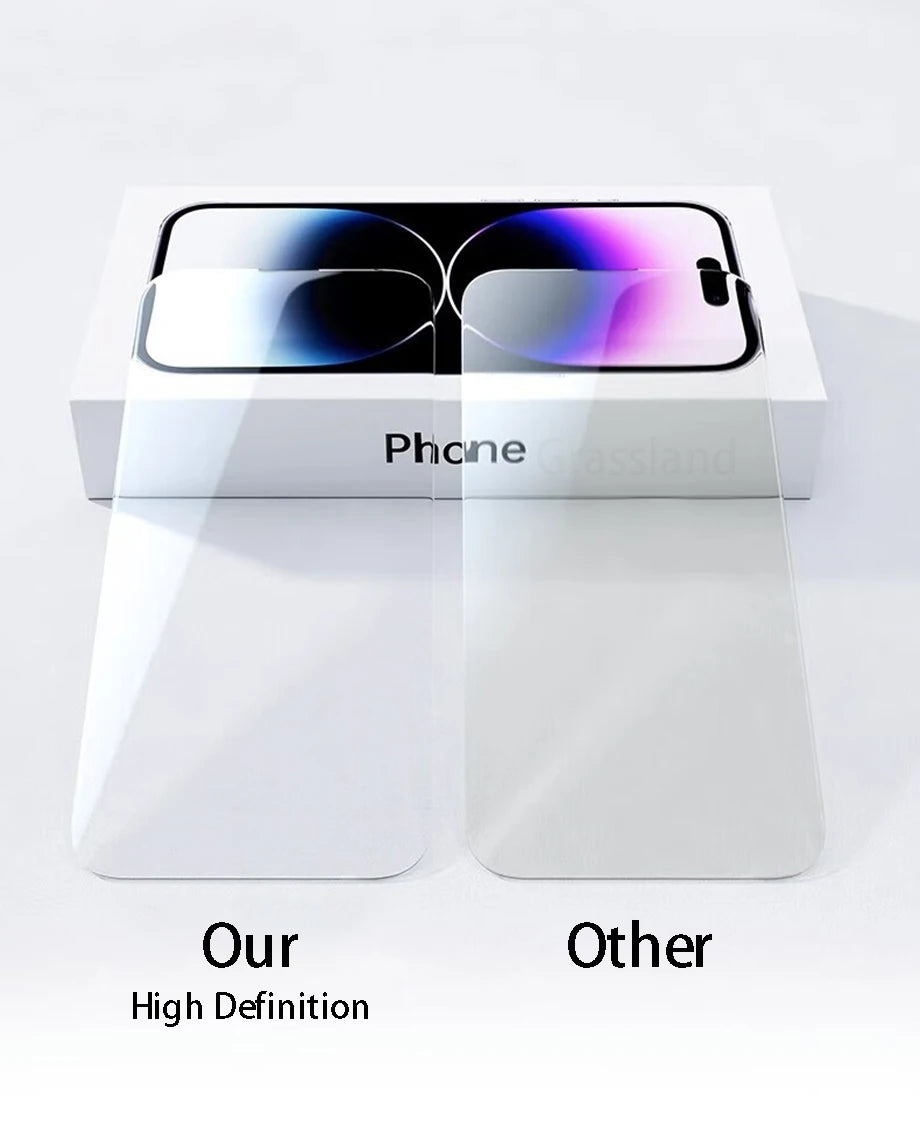 Lot de 4 films de protection d'écran en verre trempé pour iPhone 16, 15, 14, 13, 12, 11 Pro Max, pour iPhone 7, 8 Plus, X, XS Max, XR