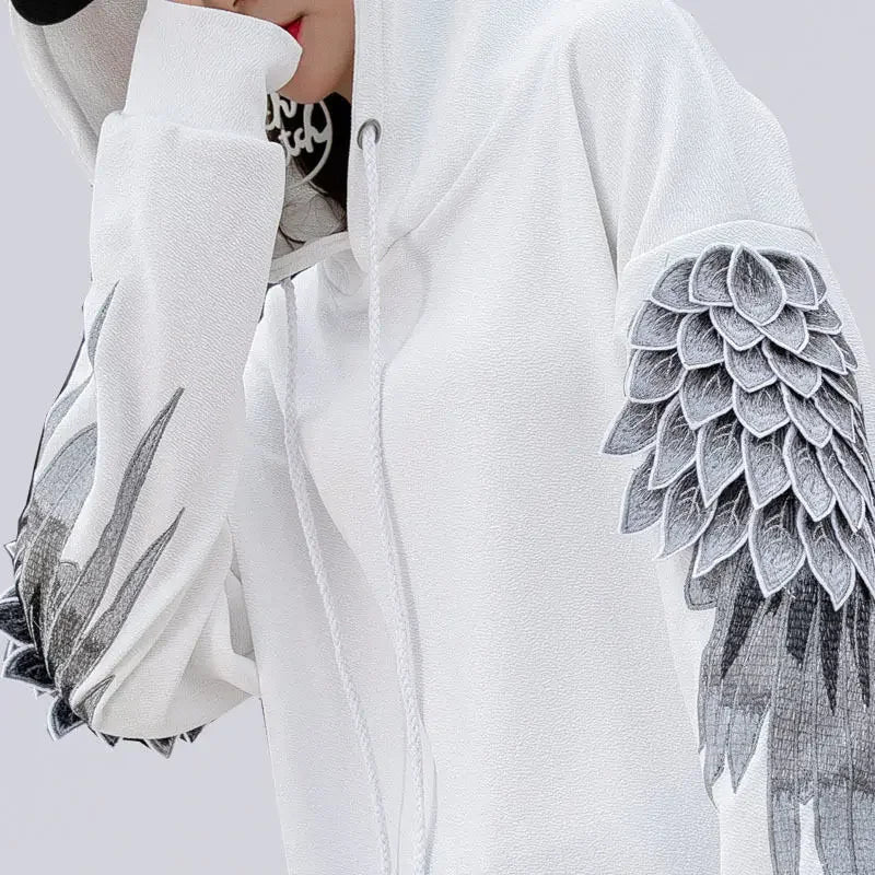 Sudadera con capucha bordada para hombre, ropa masculina, Hip Hop, sudadera blanca de lujo sin marca, ropa de calle para otoño, barata, Emo