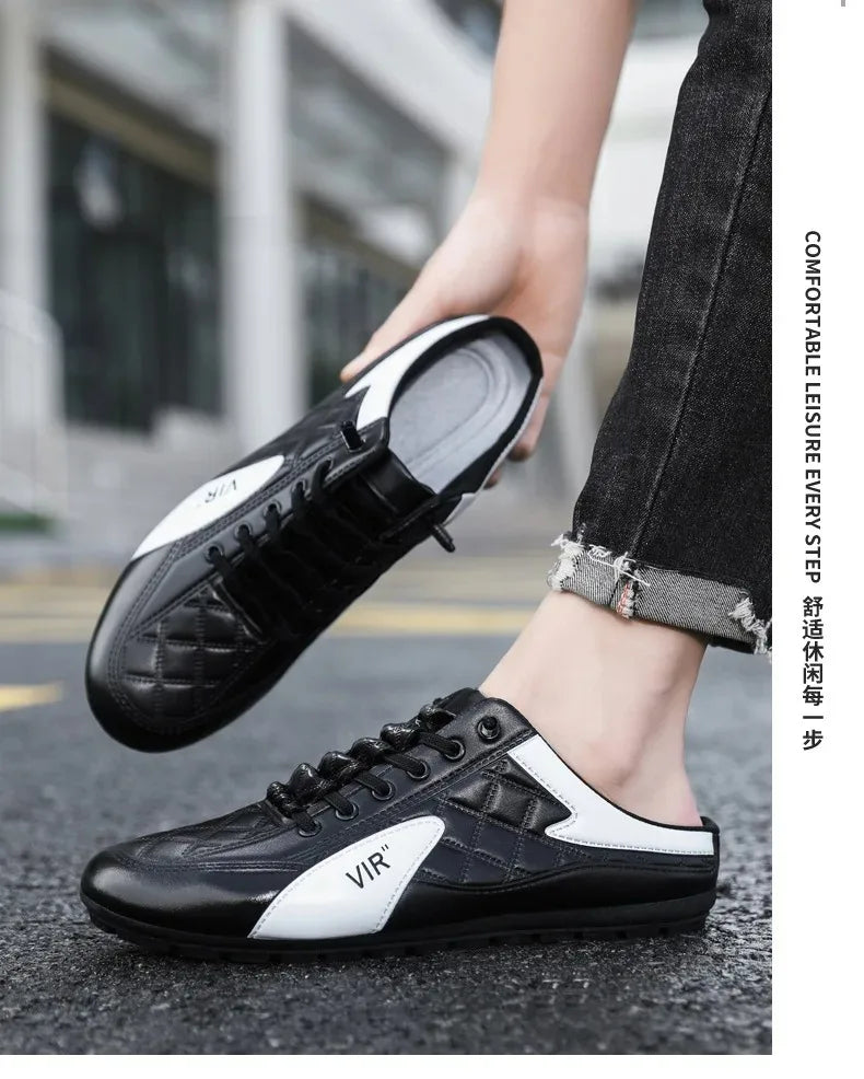 Pantuflas de Verano para Hombre Zapatos Casuales de Fondo Plano de Moda para Hombre Zapatos de Apoyo de Suela Blanda Zapatillas Deportivas para Hombre