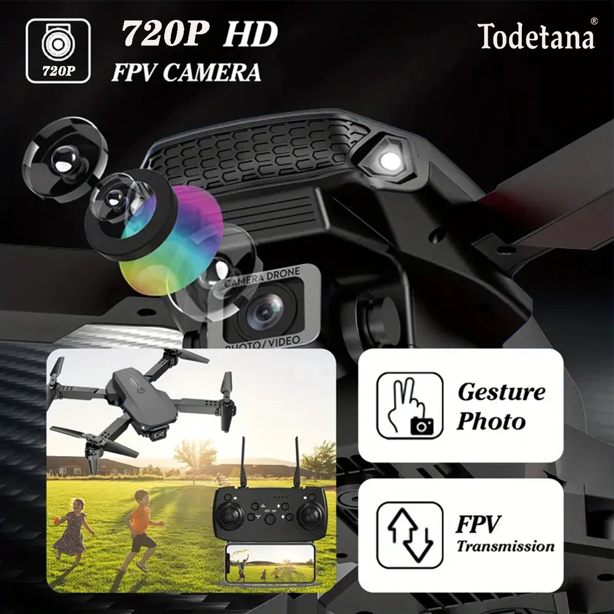 Pocket - Size Foldable Drone for Travel, 4K HD Camera, Optical Flow Stabilization, 40M Remote, Ultra - Portable for Capturing Tr