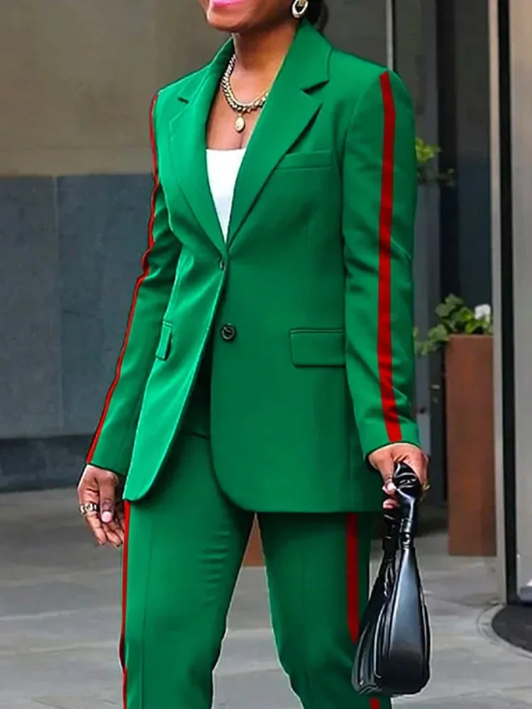 Missuoo 2025 Traje casual de mujer con raya lateral Pantalones tobilleros Moda de verano Oficina Cintura alta Pantalones rectos Cómodos