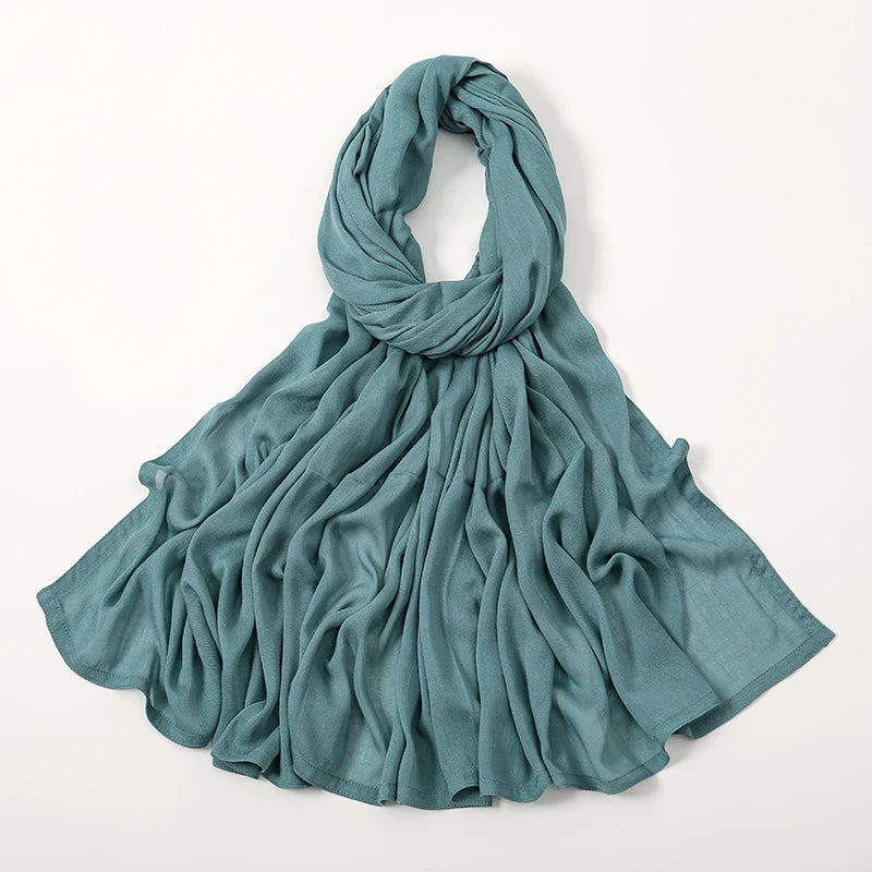 Hijabs musulmanes para mujer, pañuelos finos lisos, chales para mujer musulmana, pañuelo suave de viscosa y rayón, turbante islámico, diadema de 200x85cm