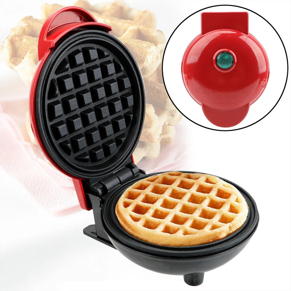 Multi Functional Mini Heart-shaped Waffle Maker Double-sided Heated Breakfast Toaster, Portable Baking Machine Family Party
