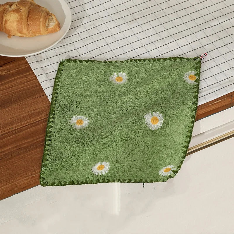 Toalla de mano absorbente con bordado de frutas, supersuave, para colgar, de secado rápido, para baño, cocina.