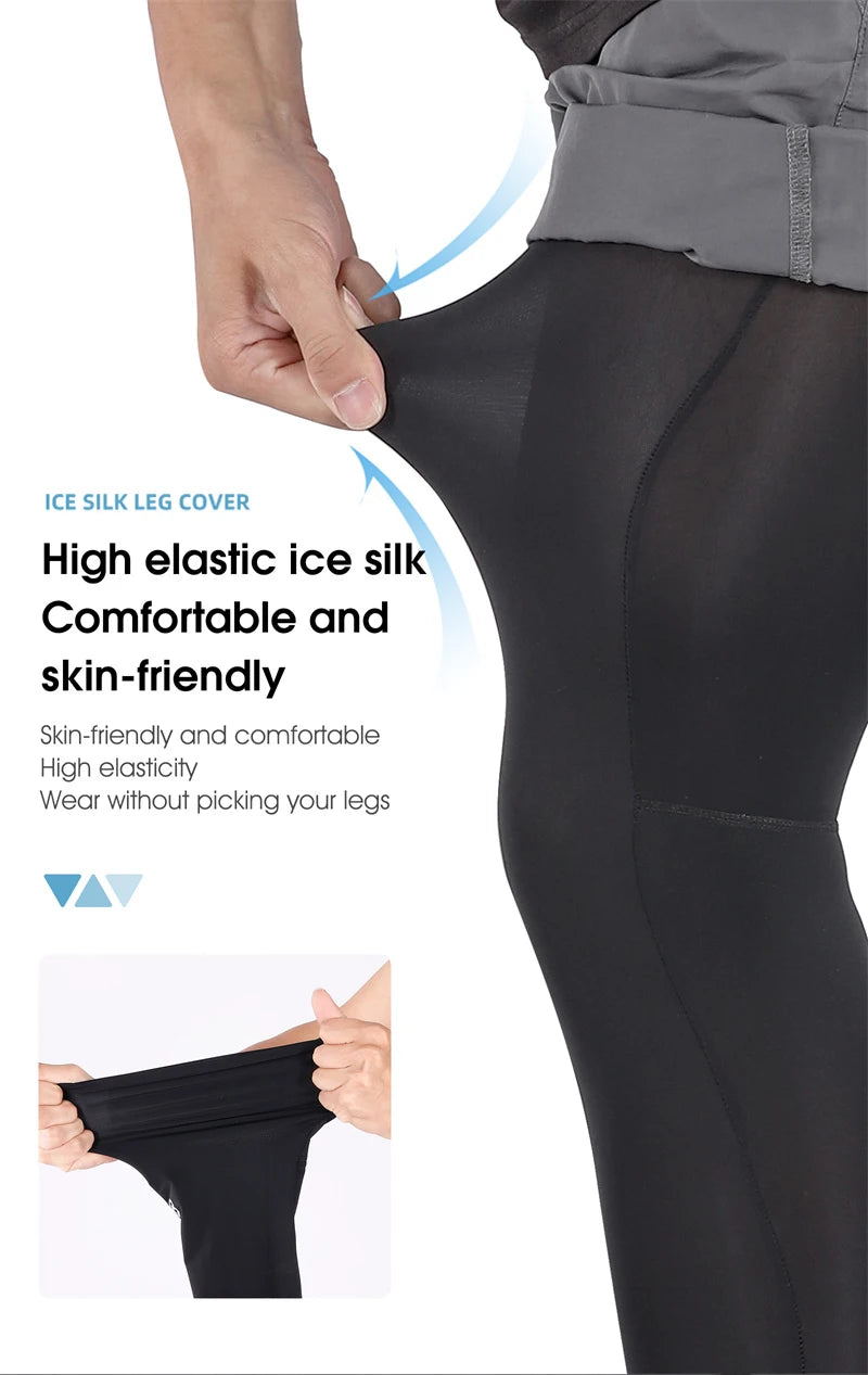 WEST BIKING Manguitos de Ciclismo y Running de Verano para Piernas, de Seda Helada, Protección UV, Compresión Antideslizante, Calentadores de Piernas, Equipo Deportivo de Refrigeración