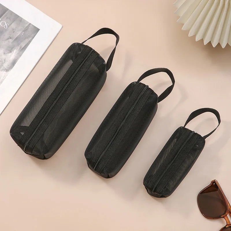 Bolsa de maquillaje de viaje de malla