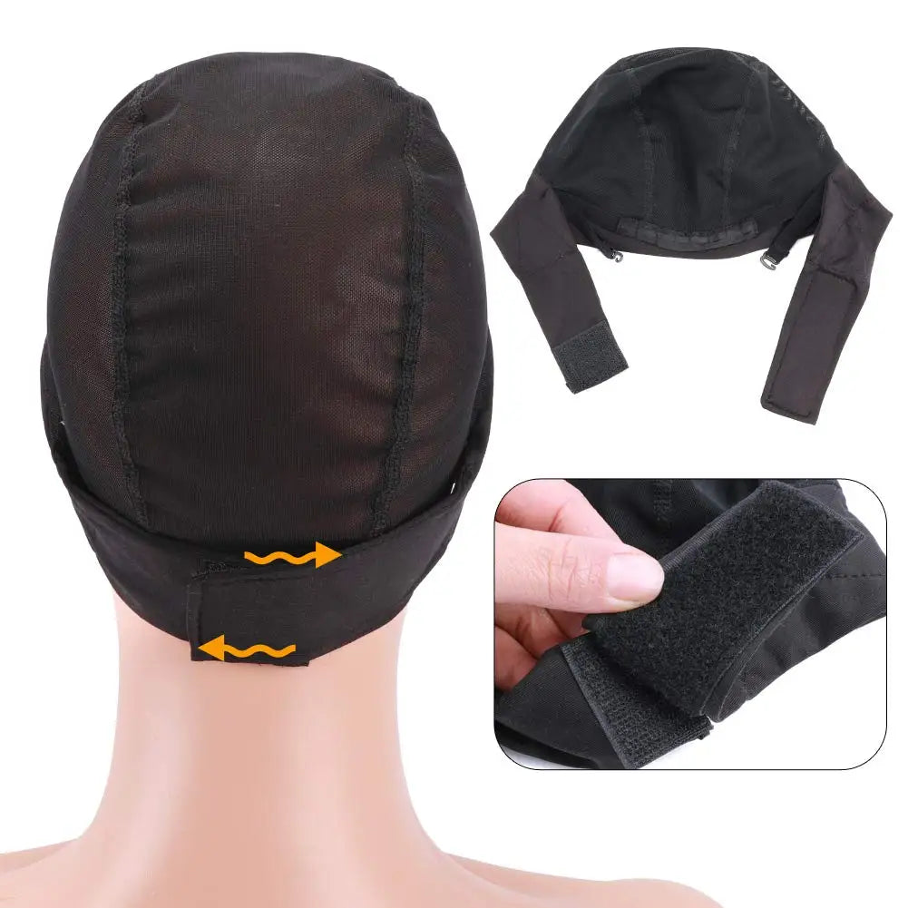 1 redecilla para peluca de malla con diadema ajustable, gorra de peluca con agarre para hacer pelucas
