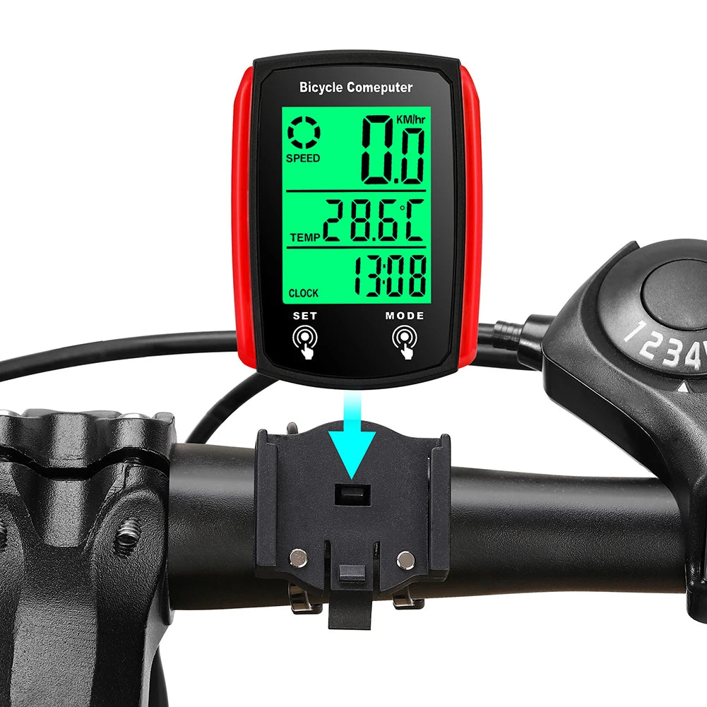 Sykkelcomputer LCD Digital Kablet Sykkelcomputer Speedometer Sykkelhastighet Kilometerteller Med Bakgrunnsbelysning Sykkeltilbehør