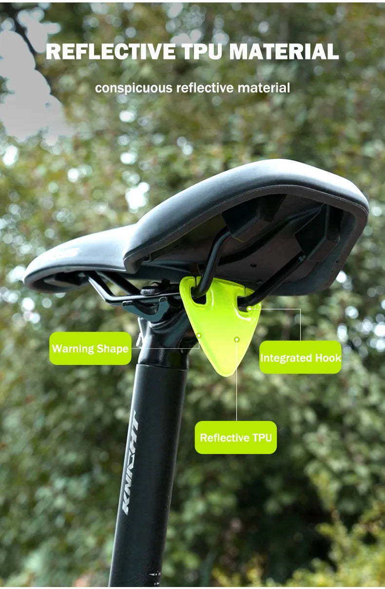 Lys sykkelreflektor bærbar landeveissykkelreflektor ultralett terrengsykkel TPU reflekterende trekantsykkeltilbehør
