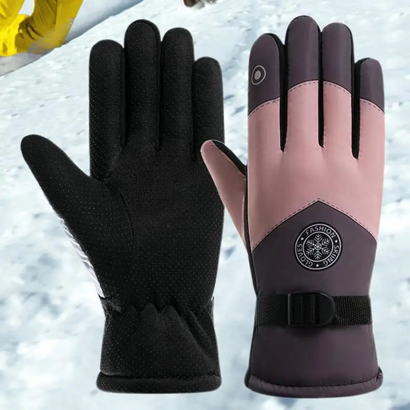 Guantes de esquí, guantes de nieve multifuncionales con pantalla táctil, guantes de nieve cálidos a prueba de viento, guantes cálidos de invierno para esquí y ciclismo para mujeres y