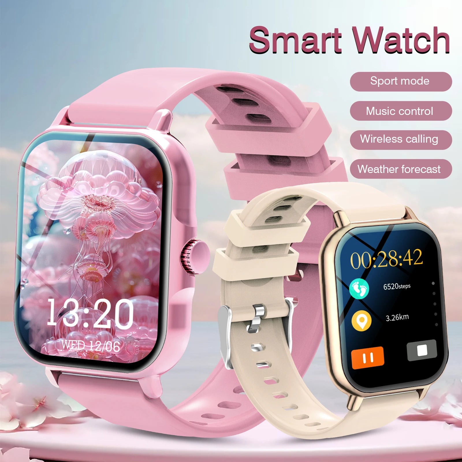 Reloj inteligente, para hombres y mujeres, llamadas inalámbricas, monitor de actividad, pantalla de 2.01 pulgadas, reloj inteligente deportivo