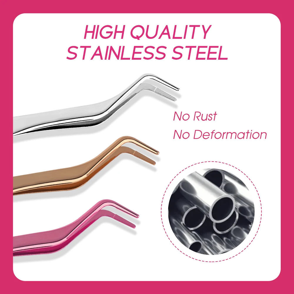 FADVAN Peine para pestañas Pinzas para pestañas postizas DIY, 1 pinza de acero inoxidable antiestática no magnética para maquillaje de ojos