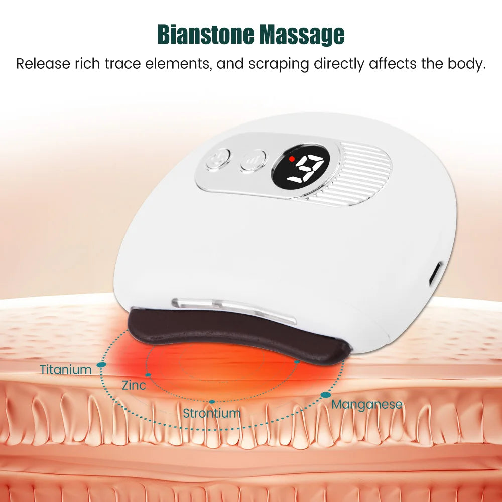 Masajeador Guasha Eléctrico Corporal Raspado Calentamiento Vibración Músculo Guasha Facial Cuello Ojos Cuchillo de Masaje Piedra Gua Sha Raspador Gouache