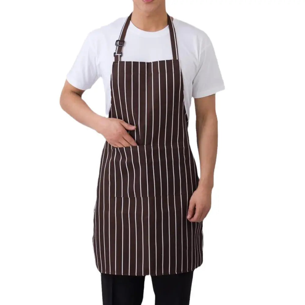 Delantal de cocina delantal de cocinero con cuello halter con 2 bolsillos delantales sin mangas para catering para hombres y mujeres delantal de camarero para barbacoa con estampado