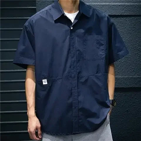 2025 Sommer Arbeidsklær Kortermet Skjorte Herre Sommer Tynn Løs Femkvart Erme Allsidig Avslappet Cardigan