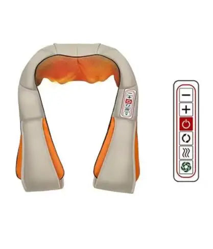 Chal de masaje eléctrico amasador de hombros, masajeador inalámbrico automático de cuello y espalda, almohada de masaje relajante para los músculos de la espalda y el trapecio.