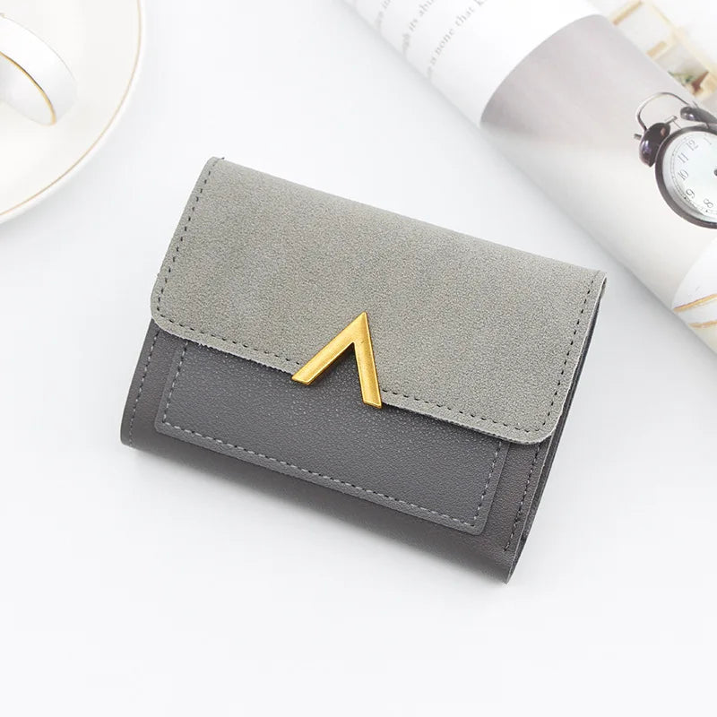 New Simple Short Women Wallets High Quality Card Holder Large Capacity Female Coin Purses Small Card Bag Wallet For Girls