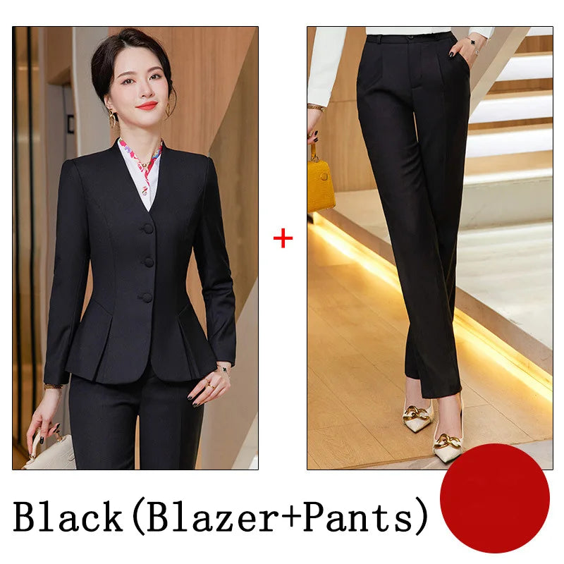Trajes de falda de negocios para mujer, de primavera, formales, uniformes, blazers femeninos para mujer, conjuntos profesionales para oficina