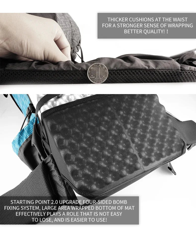 Sac à dos de randonnée léger et imperméable 3F UL Gear 40 + 16 L, pour camping, voyage, escalade, trekking, avec sangle réglable