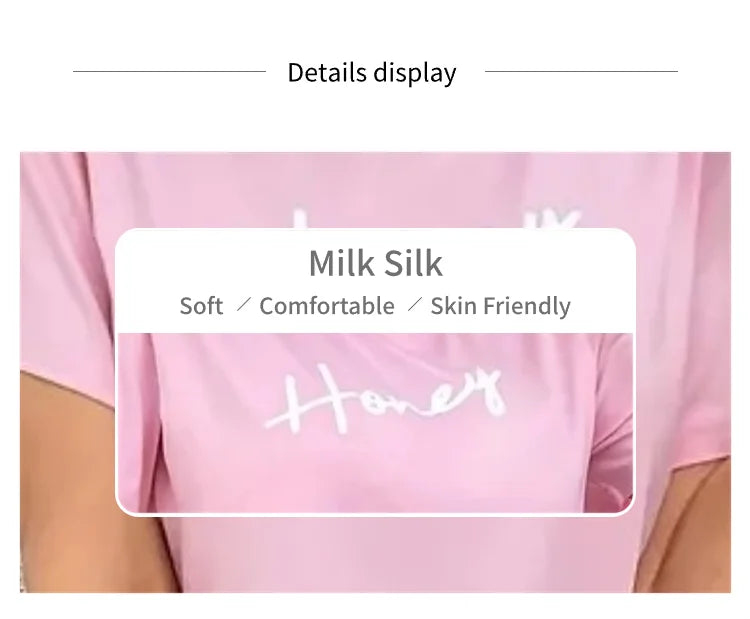 Conjunto de Pijama para Mujer, Suave y Cómodo, Camiseta con Estampado de Letras y Pantalones Largos a Cuadros, Ropa de Dormir de 2 Piezas, Ropa de Casa, Loungewear