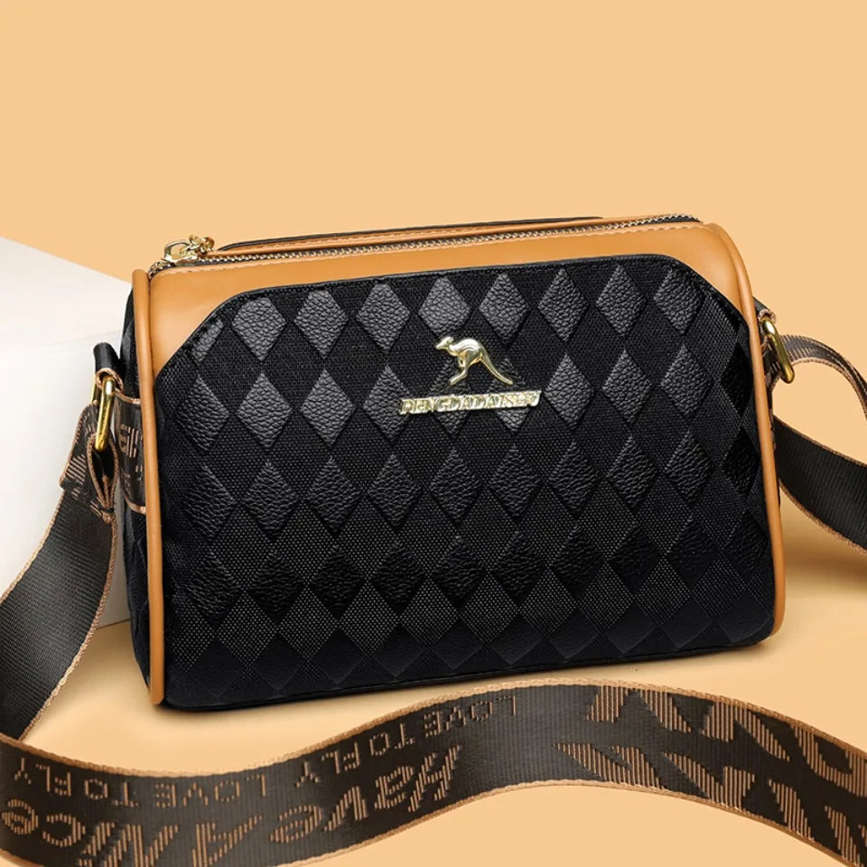 Bolsos de lujo para mujer, bolsos de diseñador, bolsos cruzados para mujer, bandoleras de cuero suave Pu para madre, bolsos de mano de 3 capas