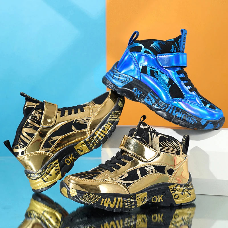 Golden Kids’ Sneakers – Sporty Style, Everyday Comfort