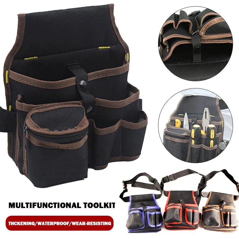 Bolso de almacenamiento de herramientas multifuncional, bolsa de cintura para electricista, kit de herramientas, taladro, bolsa de cintura, llave inglesa, destornillador, bolsas organizadoras de herramientas de ferretería