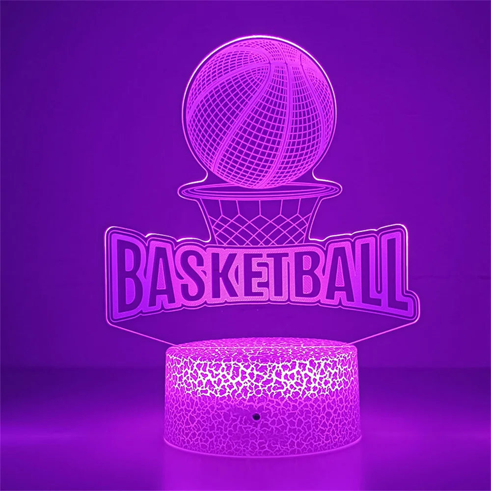 Lampe illusion 3D de basket-ball – Design moderne et tendance, idéale pour toutes les pièces