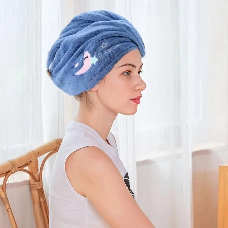 1 bonnet de bain super absorbant et doux pour sécher rapidement les cheveux. Serviette de bain pour femmes et filles.