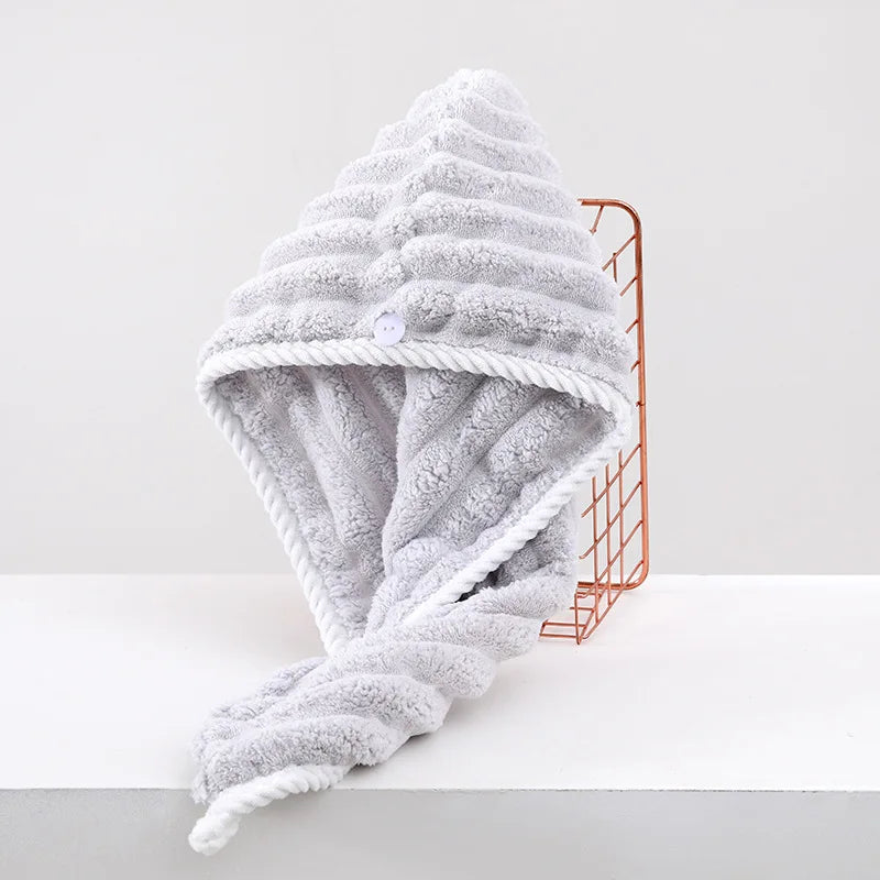 Gorro para el pelo seco para mujeres, pañuelo engrosado y súper absorbente para secar el pelo, gorro de secado rápido, toalla para el pelo seco