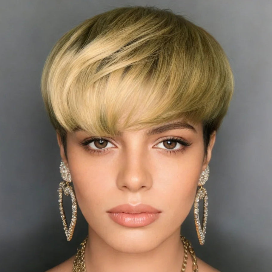Perruque Pixie Blond Miel