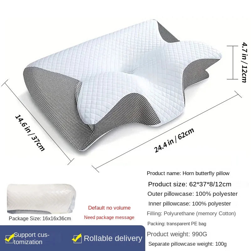 Oreillers de lit ergonomiques tricotés en mousse à mémoire de forme, à haute et basse conformité, doux pour la peau et anti-ronflement, personnalisés pour soulager les douleurs cervicales