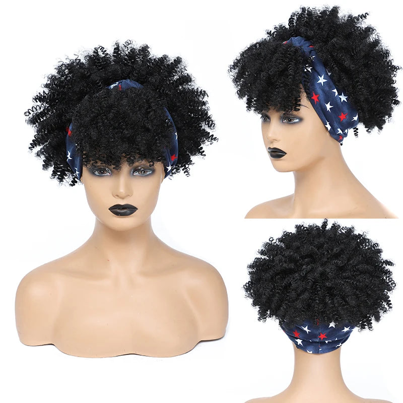 Afro Curly Headband Wig