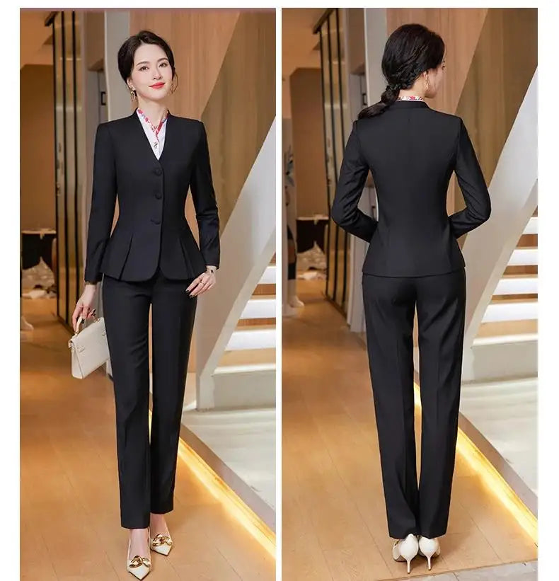 Trajes de falda de negocios para mujer, de primavera, formales, uniformes, blazers femeninos para mujer, conjuntos profesionales para oficina