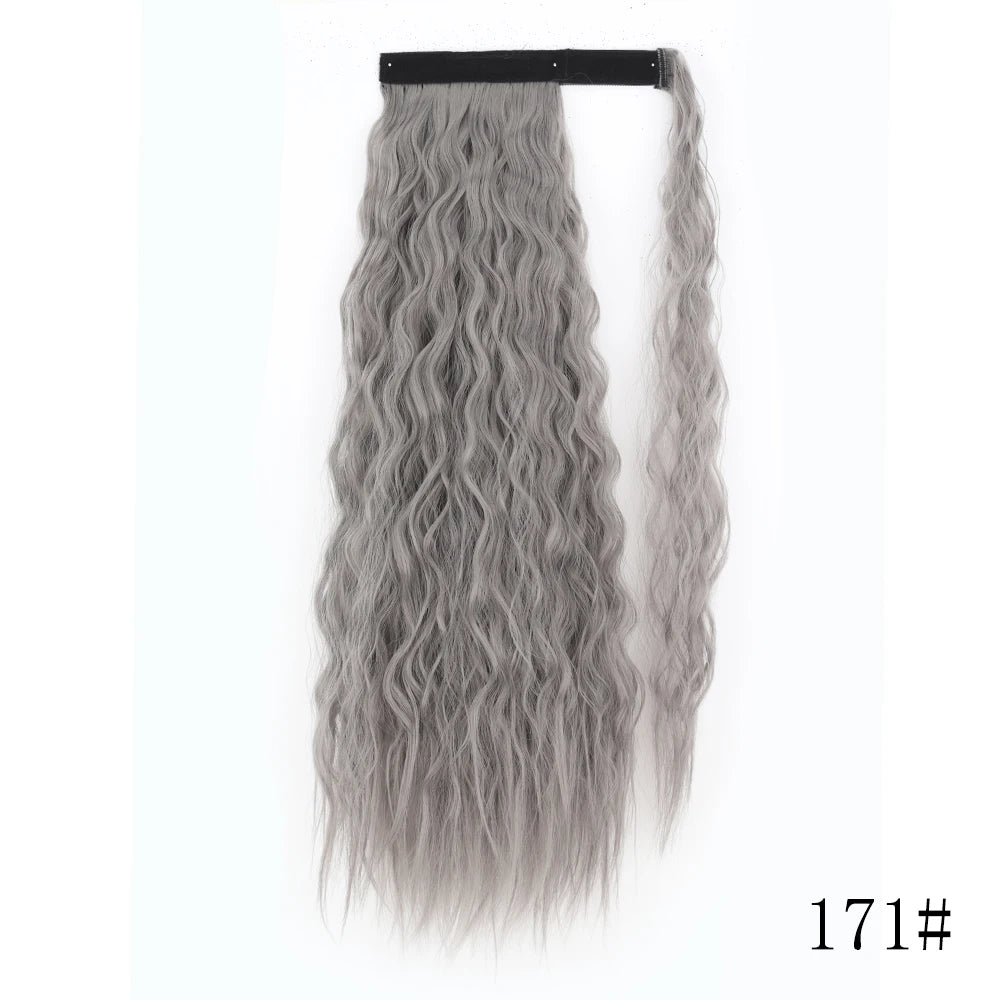 LISI GIRL Synthetic 22/34 Inches Wrap Ponytail Long Afro Curly Hair Extensions Hairpieces Pony Tail Fake Hair Heat Resistant