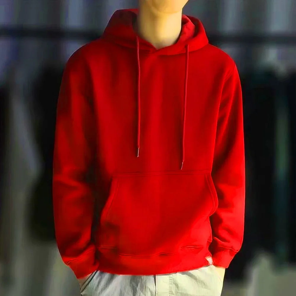 Sudadera con capucha para hombre, ropa de color sólido, negro, gris, rosa, azul, sudadera de lana, Hip Hop, sudadera con capucha, suéter con capucha para hombre, Tops casuales